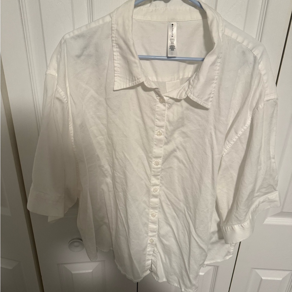 Athleta White Cotton Dreams Sleep Top